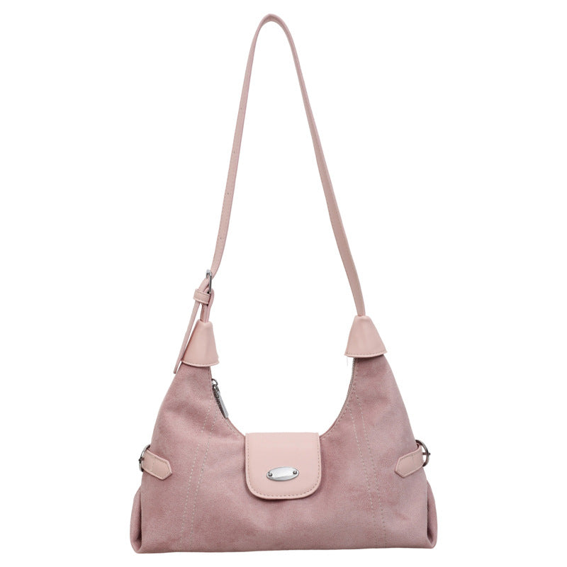Stylish Suede Shoulder Bag Bowlift