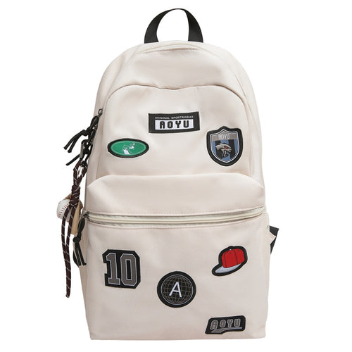 Stylish Graphic Patch School Backpack Bowlift