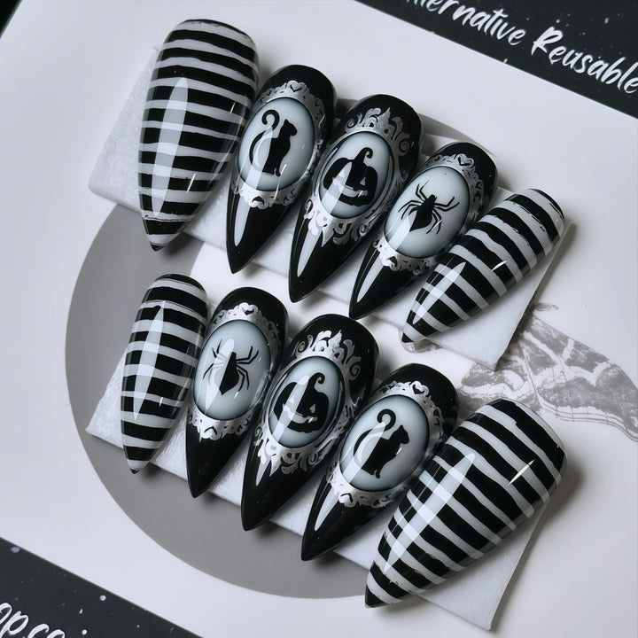 Creative nail art set with spooky designs Bowlift