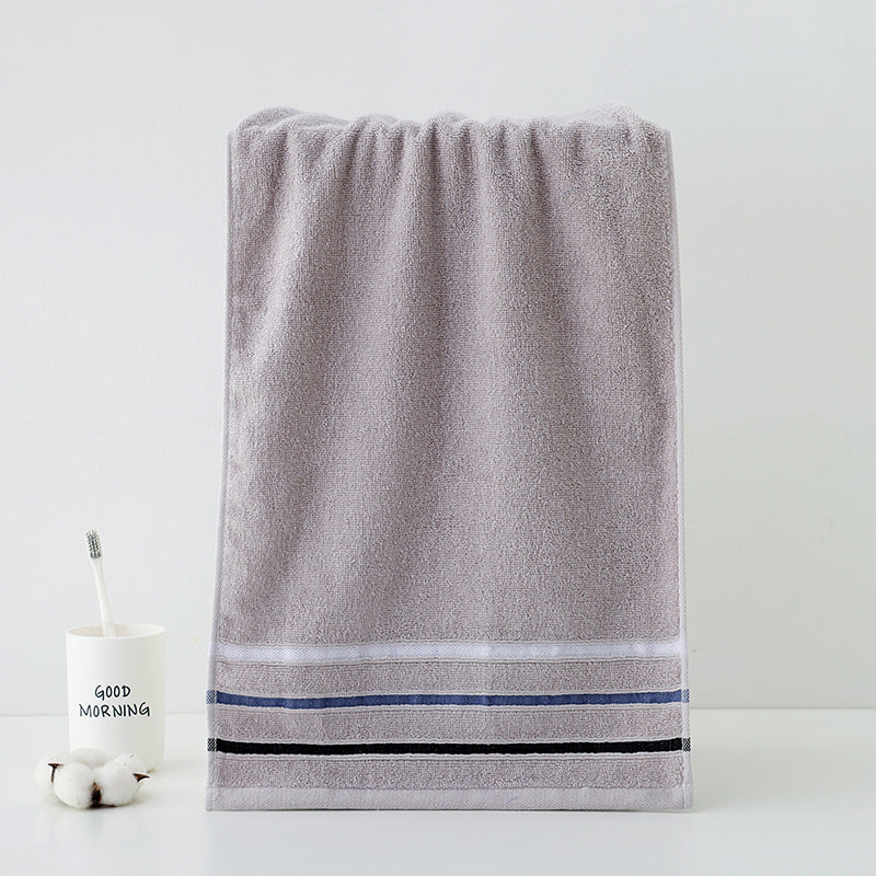 High-Quality Terry Bath Towel With Elegant Stripe Border Bowlift