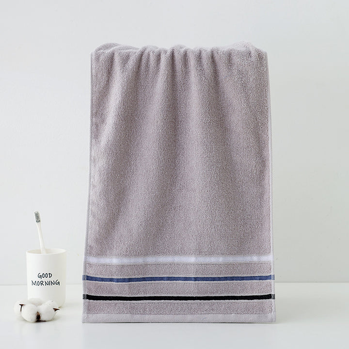 High-Quality Terry Bath Towel With Elegant Stripe Border Bowlift