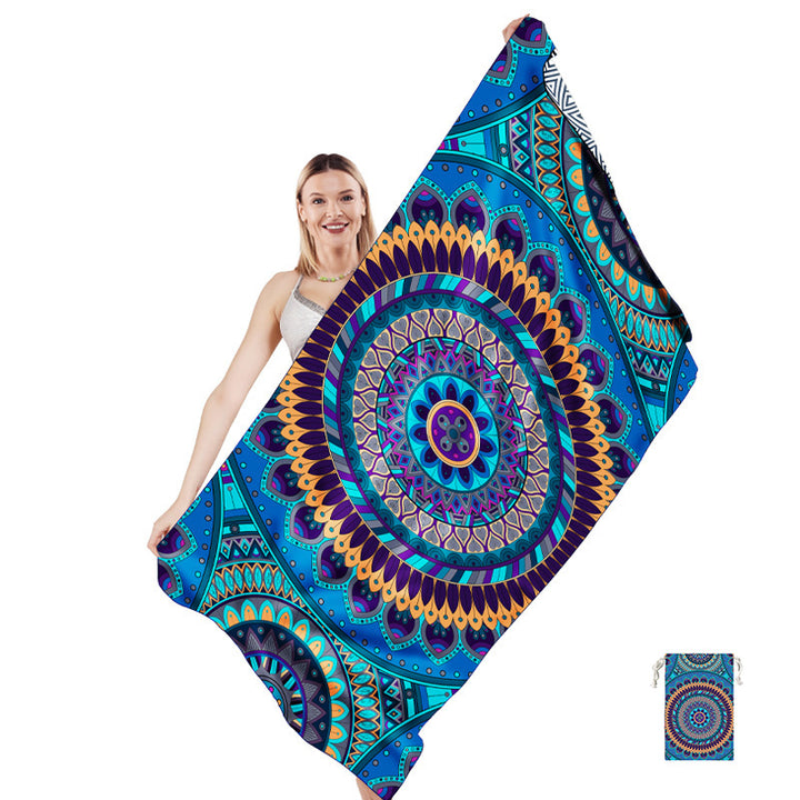 Beach towel with artistic mandala design Bowlift