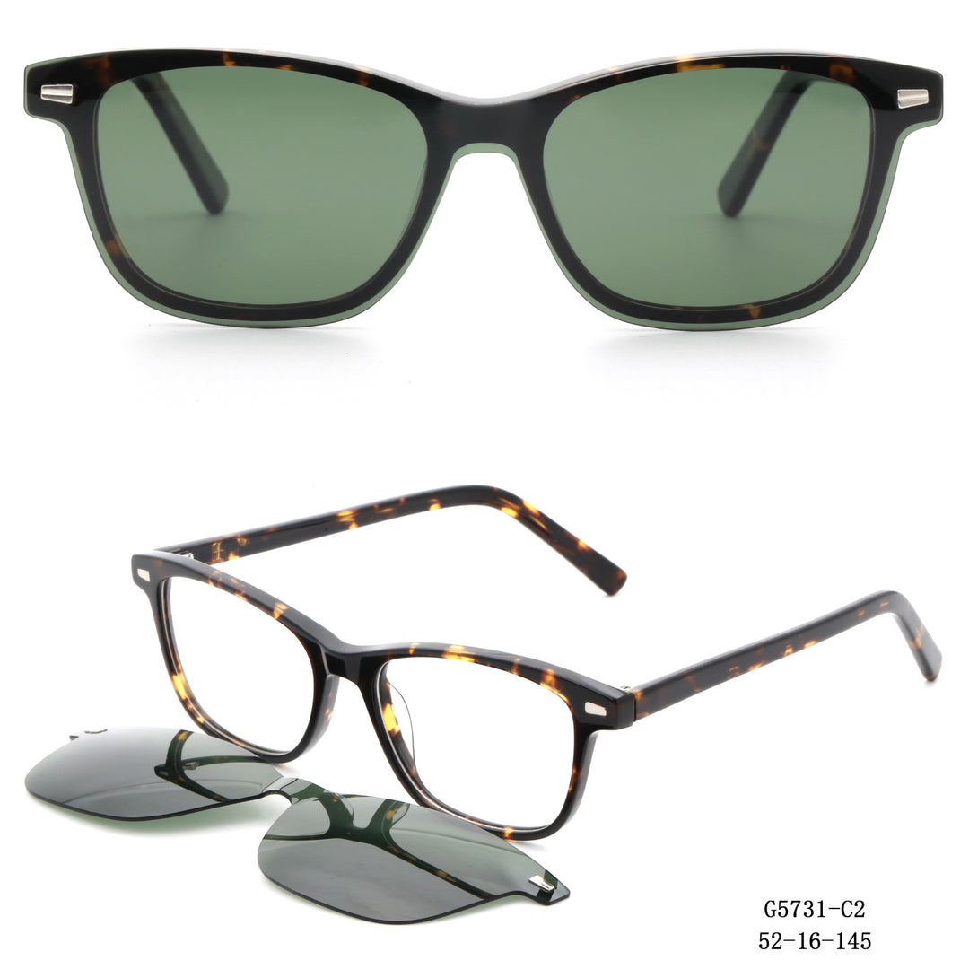 Women's stylish square sunglasses with removable lenses Bowlift