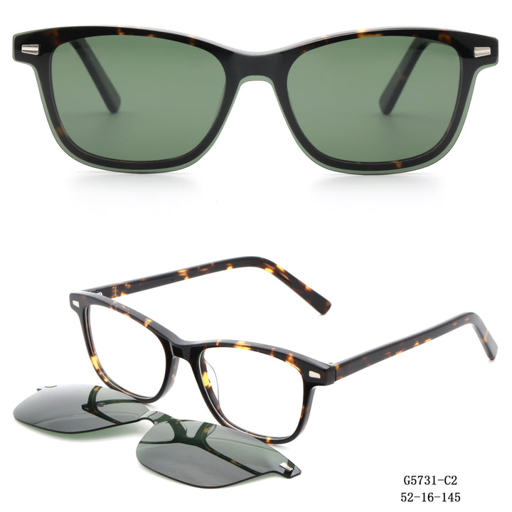 Women's stylish square sunglasses with removable lenses Bowlift