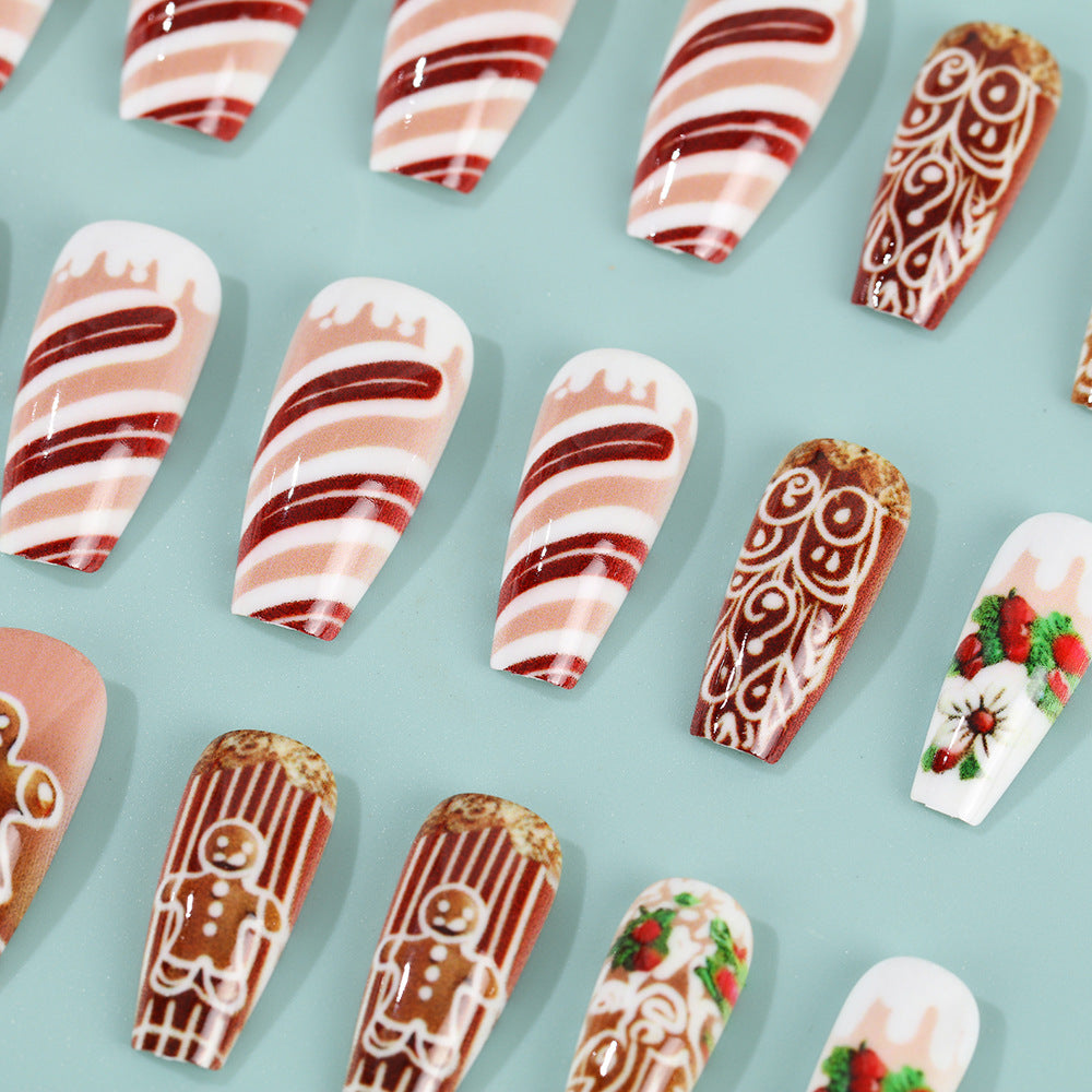 Artificial nails with Christmas design Bowlift