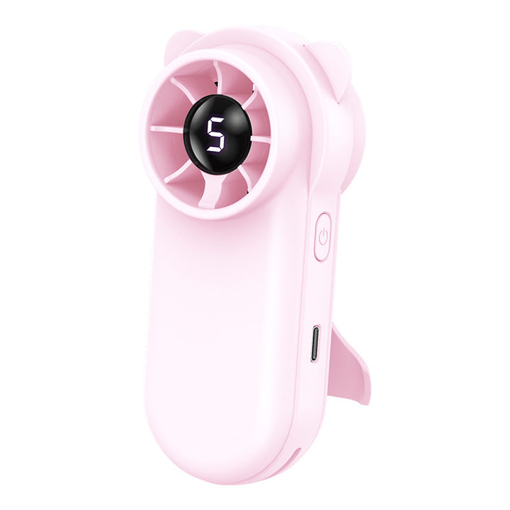 Unisex Portable Mini Fan with LED Display Bowlift