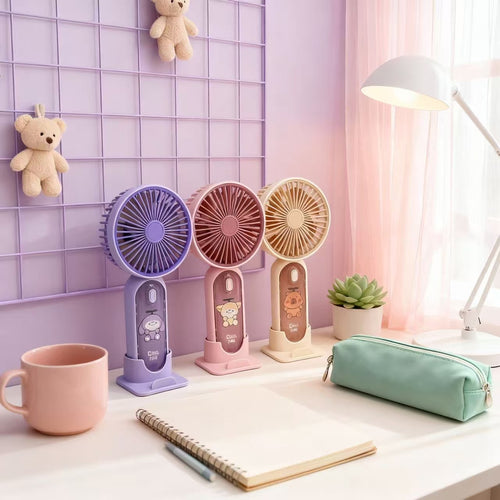 Women's Portable Hand Fan with Flexible Tilt Function and USB Charger Bowlift