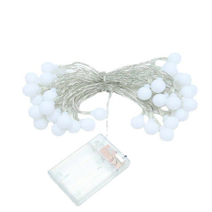 Warm White Star And Globe LED String Garland With Battery Pack And Weatherproof Bulbs Bowlift