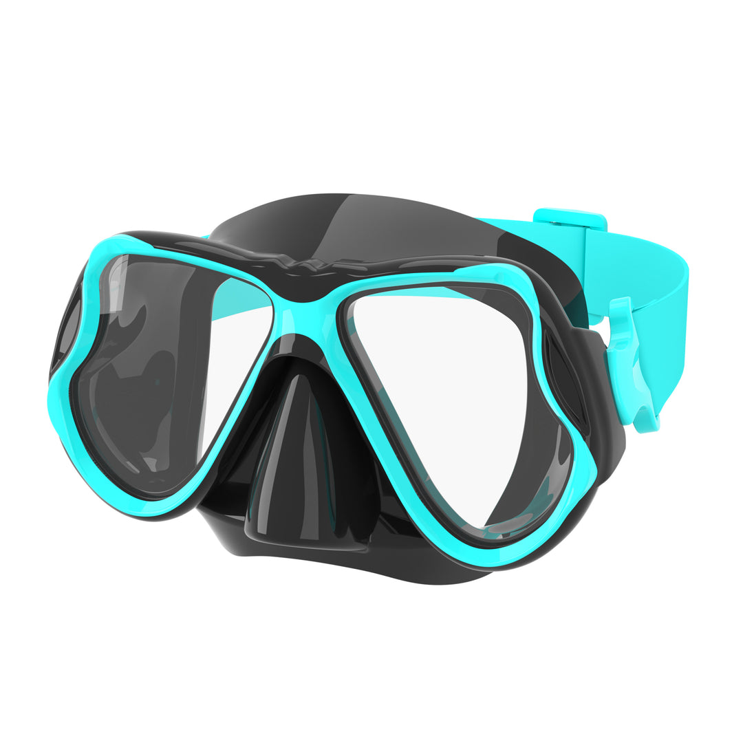 High-quality diving mask with flexible silicone rim and wide field of view Bowlift