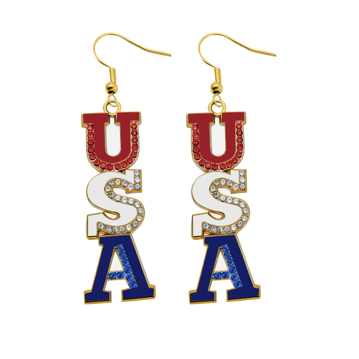 Women's stud earrings wing design enamel with star motif and fine alloy Bowlift