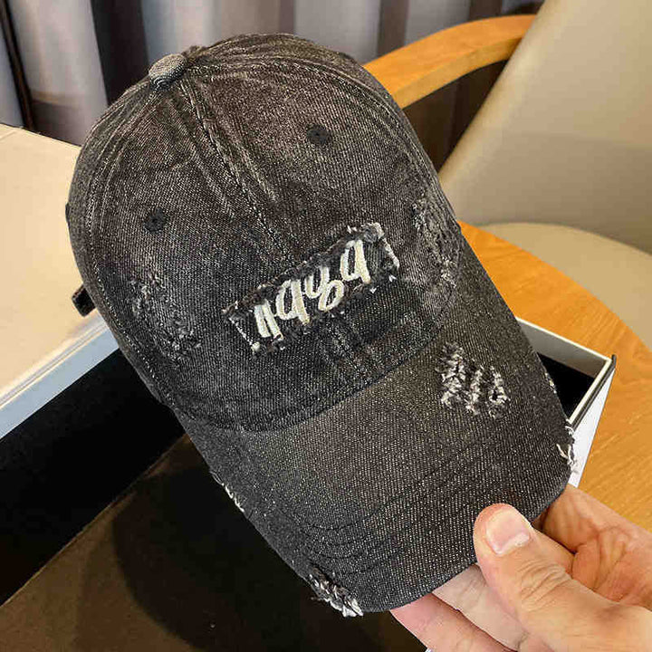 Women's Distressed Denim Cap Bowlift
