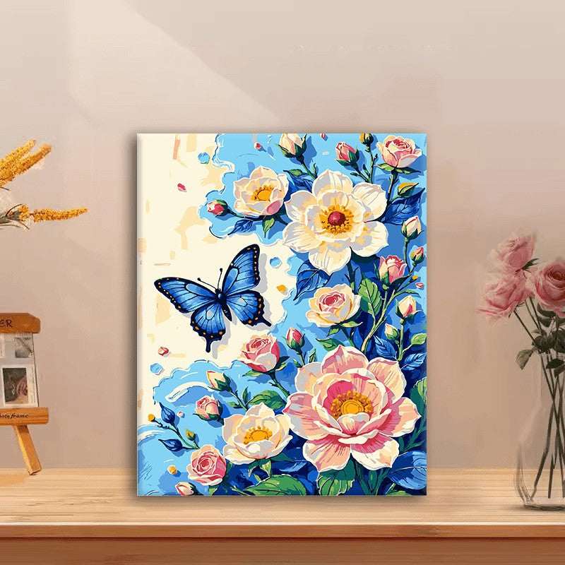 Floral Butterfly Canvas Art Print Bowlift