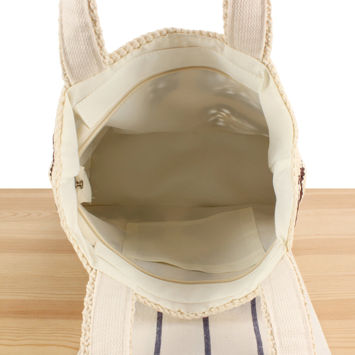 Hand-knotted shopping bag with floral design Bowlift