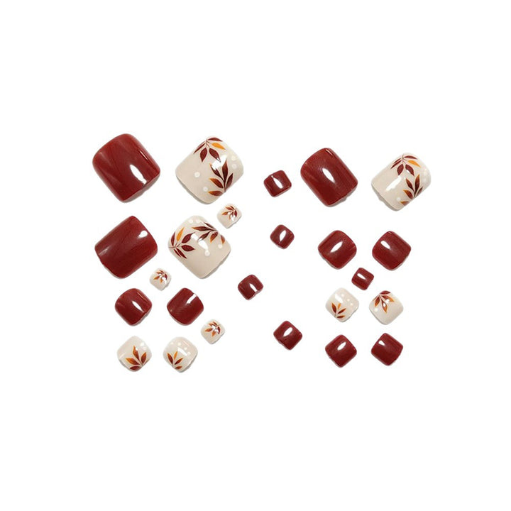 Nail art with elegant leaf designs Bowlift