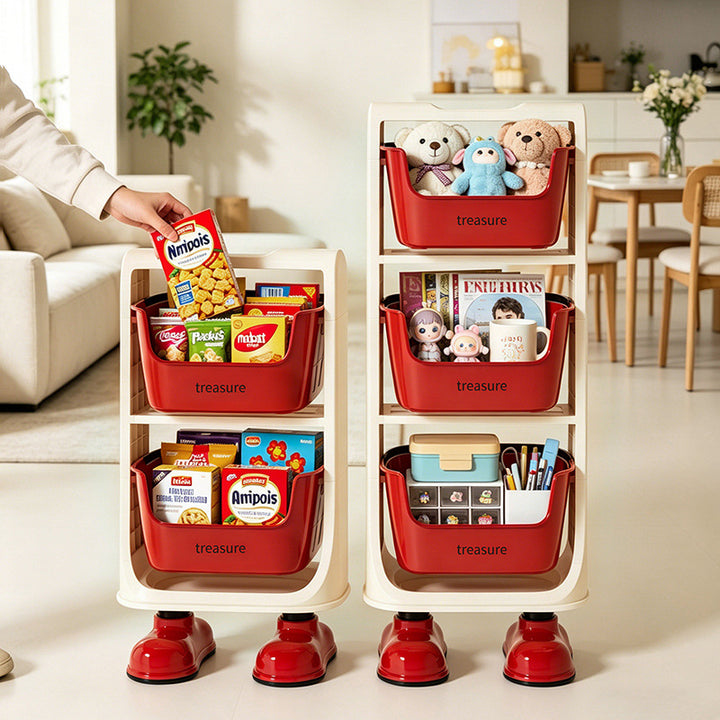 Multi-Tier Storage Organizer with Baskets Bowlift