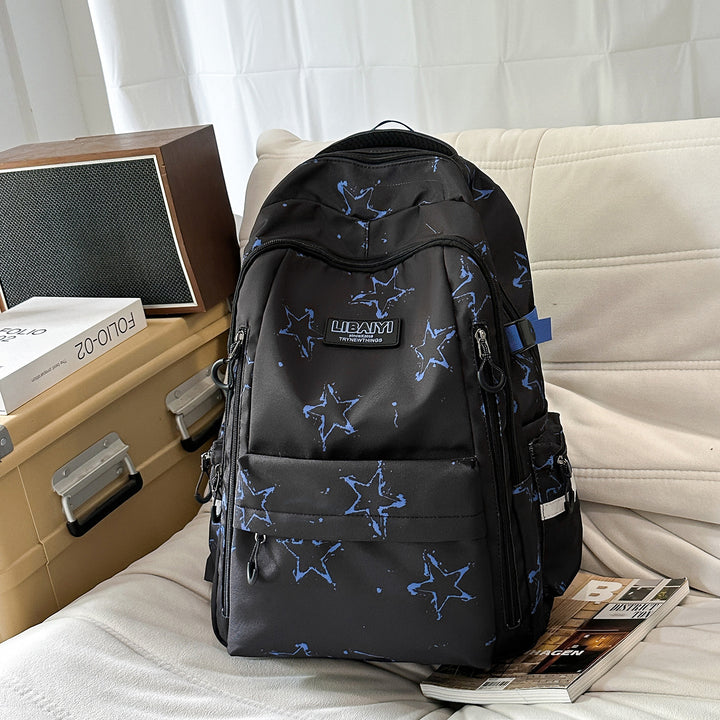 Multi-Functional Star-Patterned Backpack Bowlift