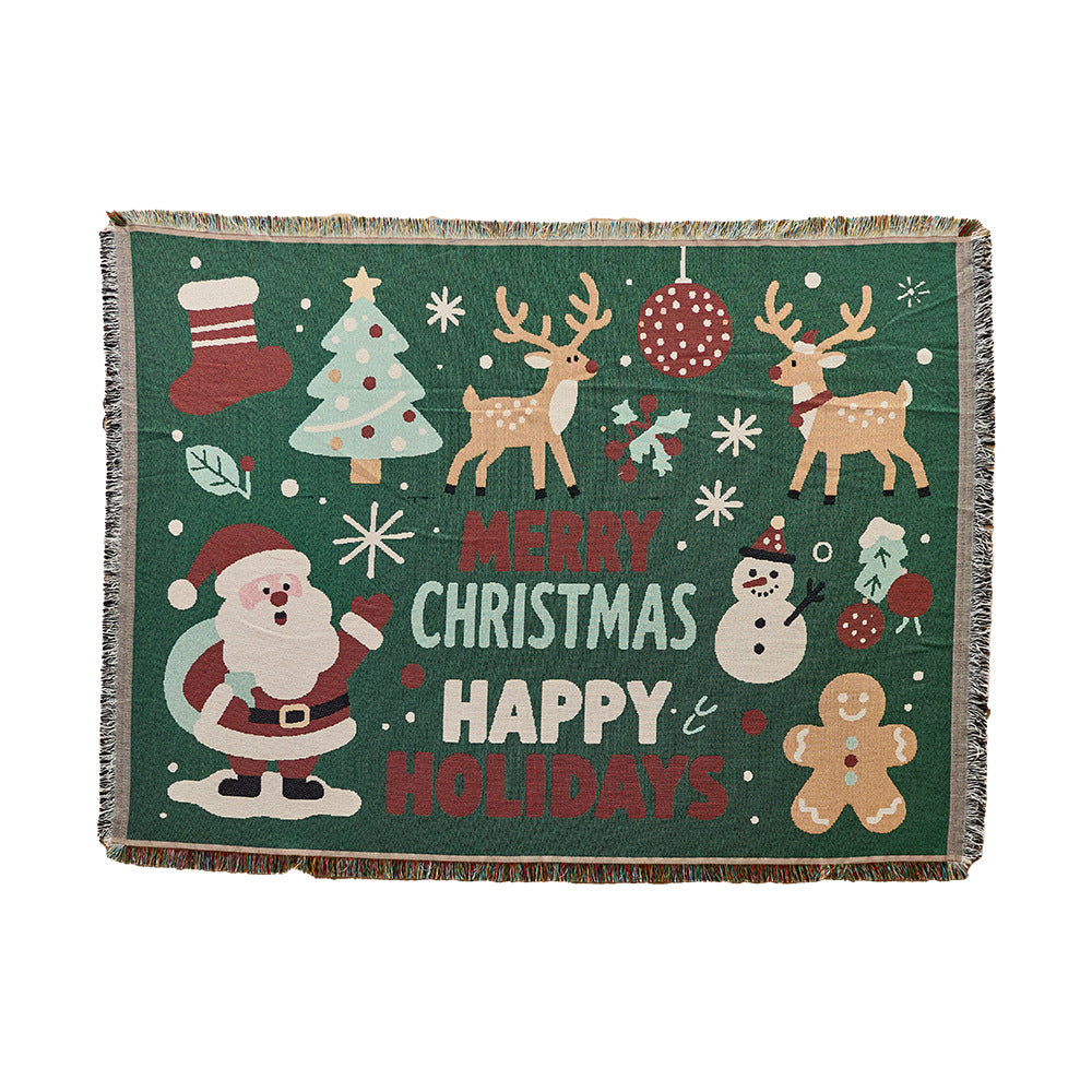 Festive Holiday Themed Throw Blanket