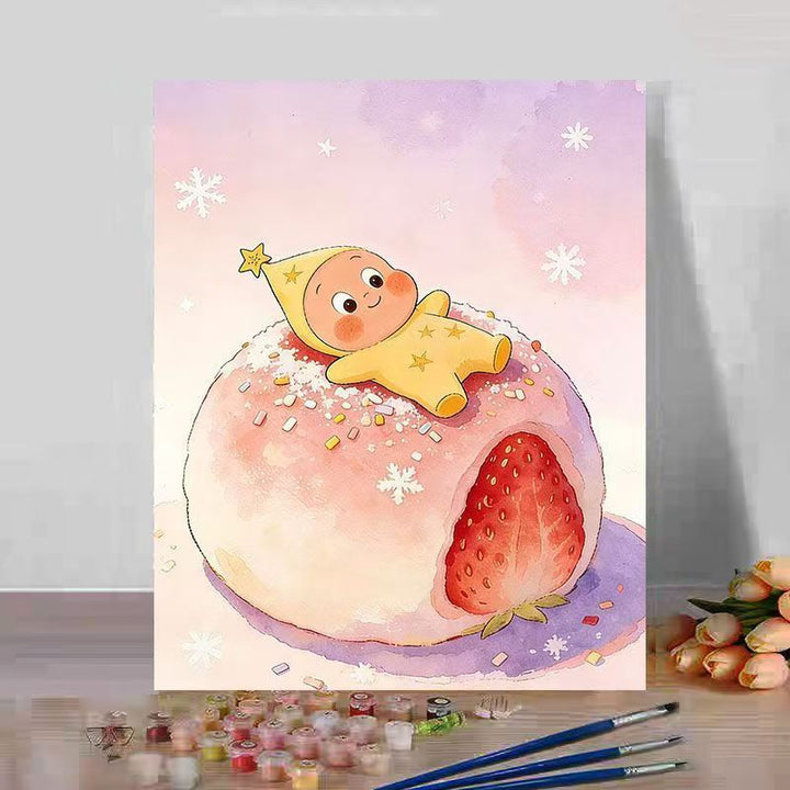 Cute Dessert-Themed Canvas Art Print Bowlift