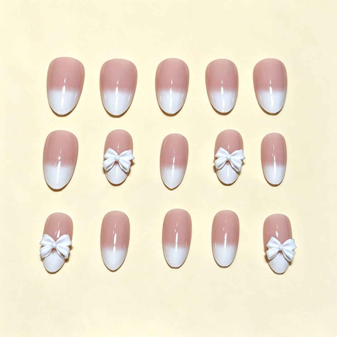 Elegant French Tip Press-On Nail Collection Bowlift