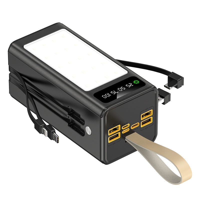 High-tech power bank with integrated LED lighting and multifunctional cable system Bowlift