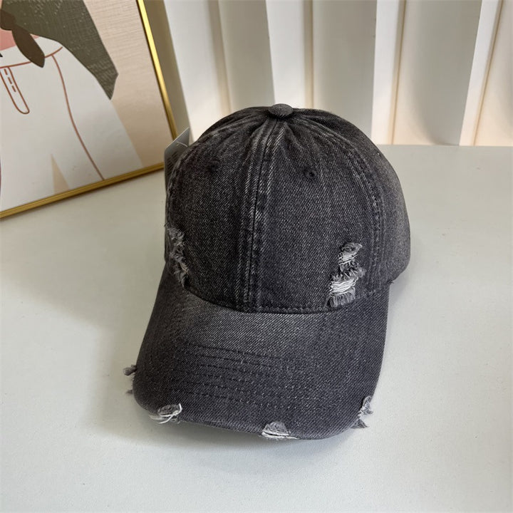 Women's Distressed Denim Baseball Cap Bowlift 1784083631