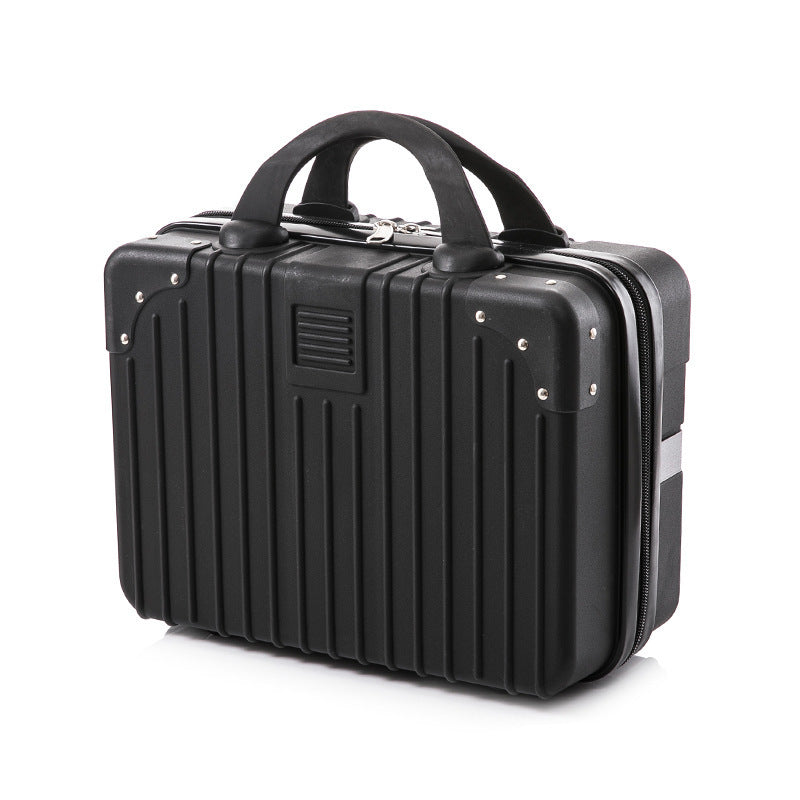 hard-shell cosmetic travel case with double top handles and reinforced corner protectors Bowlift