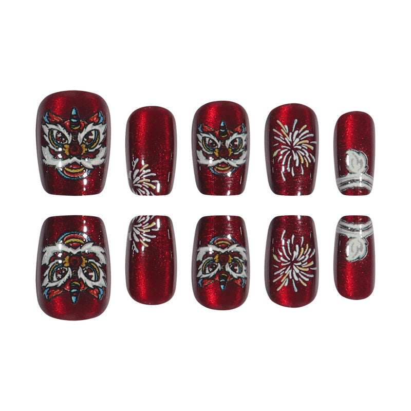 Artistic Decorative Press-On Nail Set Bowlift