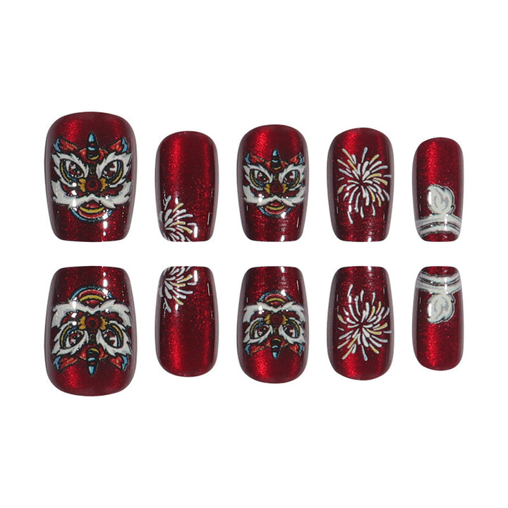 Artistic Decorative Press-On Nail Set Bowlift