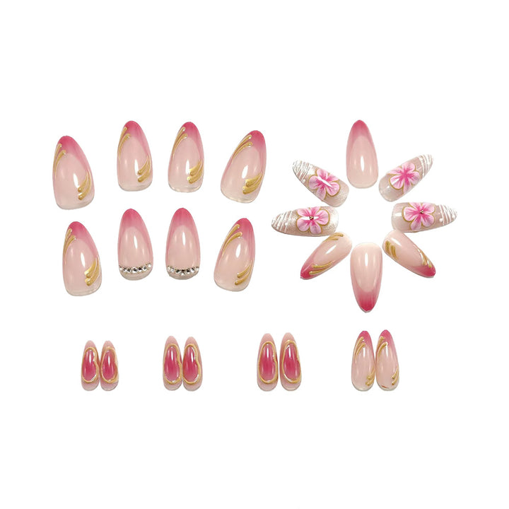 Artful Nail Extensions with Floral Design Bowlift