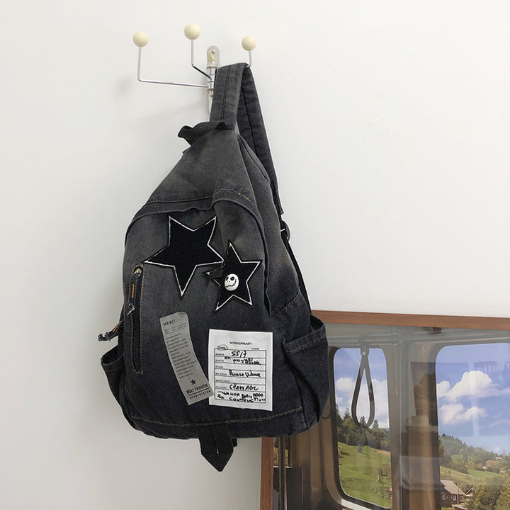 Trendy Denim Backpack