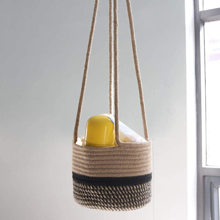 Hanging Rope Planter Basket with Long Suspension Straps Bowlift
