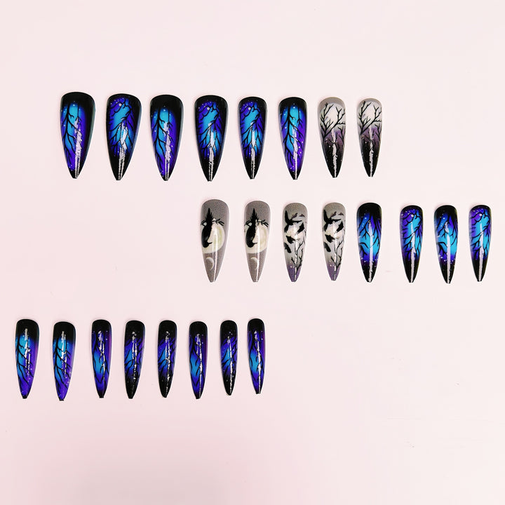 Creative Art Nails in Mystical Night Design Bowlift