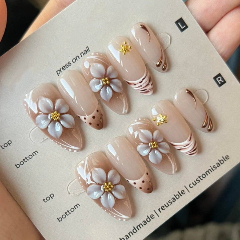 Elegant Floral Theme Press-On Nails Bowlift
