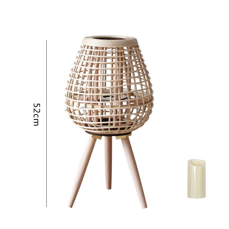 Decorative Rattan Lantern with Carry Handle Bowlift
