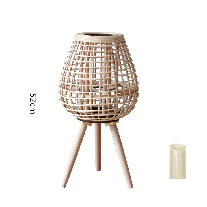 Decorative Rattan Lantern with Carry Handle Bowlift