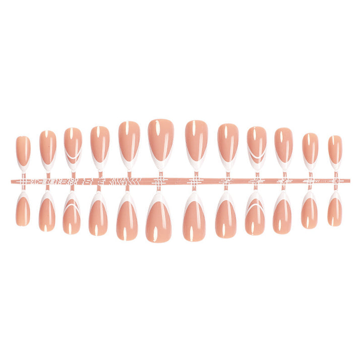 Elegant Press-On Nail Set with French Tip Design Bowlift 1788496283