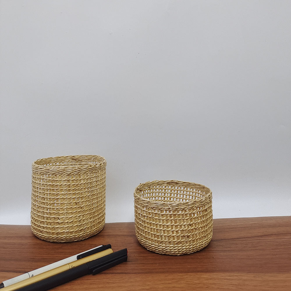 Handmade Natural Fiber Decorative Basket Bowlift