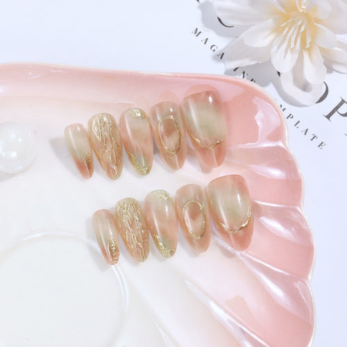 Glittering artificial nails in a modern design Bowlift