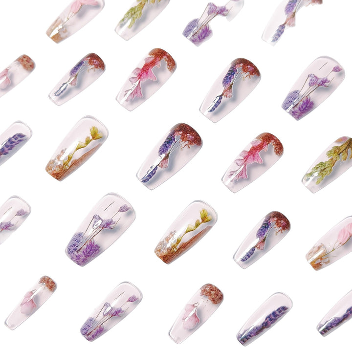 Floral Dipped Nail Art Bowlift