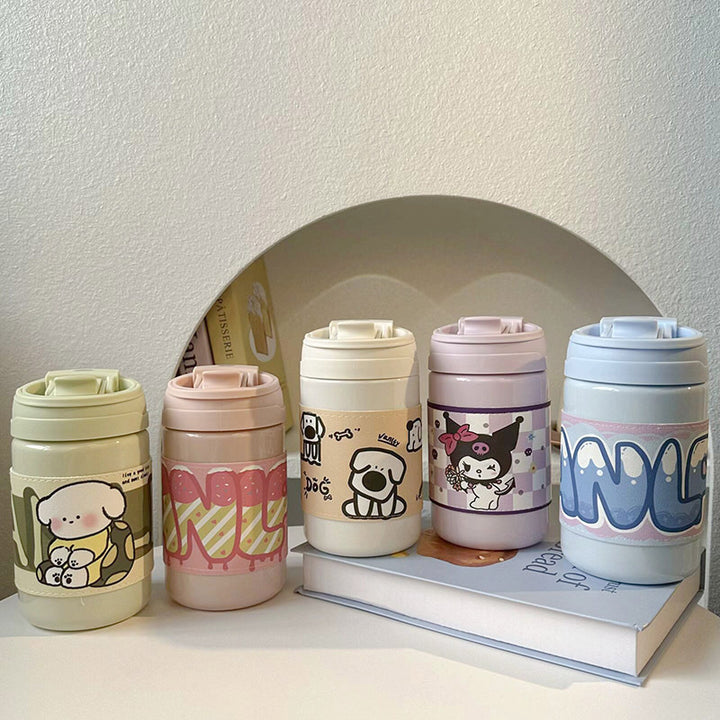 Women's Insulated Water Bottle with Cute Animal Design Bowlift