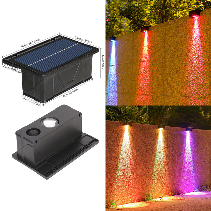 Outdoor Solar RGB Wall-Mounted Accent Lights With Dual-Beam Waterproof Design Bowlift