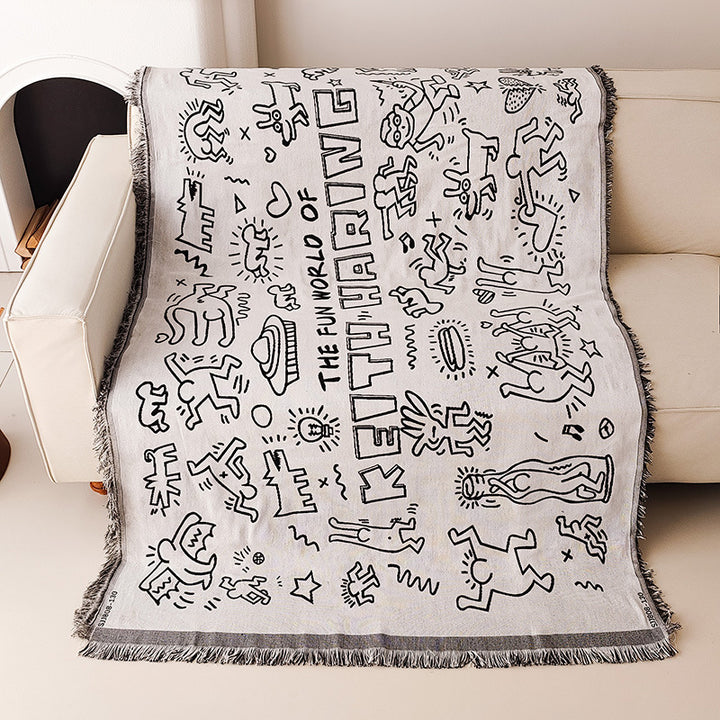 Artistic Cat-Themed Throw Blanket