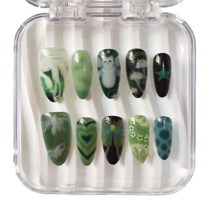 Artistic 3D Sea-Inspired Press-On Nail Art Bowlift