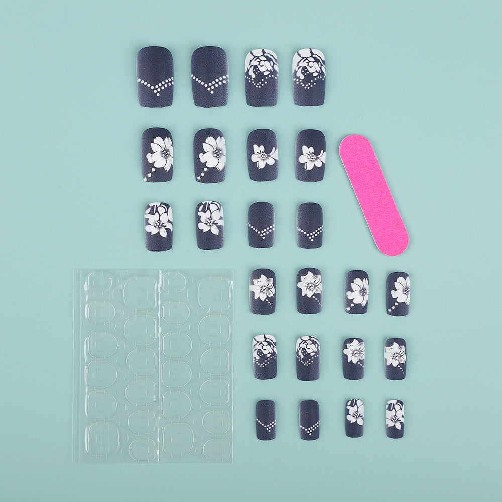 Artificial nails with elegant floral designs Bowlift