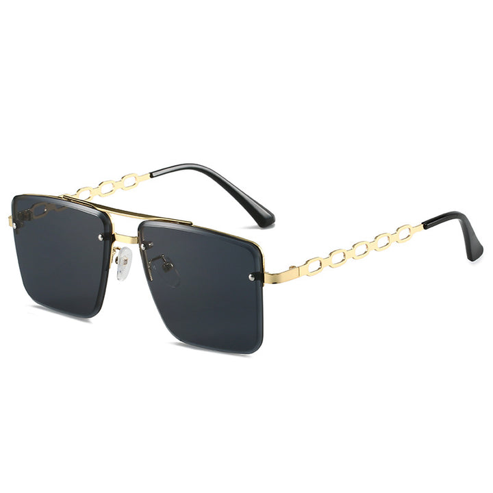 Women's Square Sunglasses with Elegant Chain Structure Bowlift