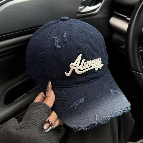 Women's Distressed Graphic Baseball Cap Bowlift