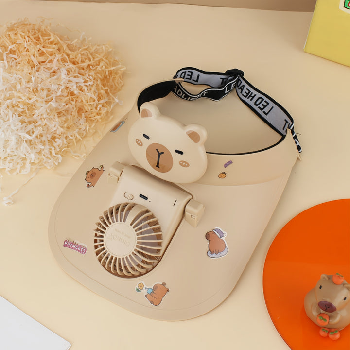 Women's Portable Neck Fan with Cute Bear Design Bowlift