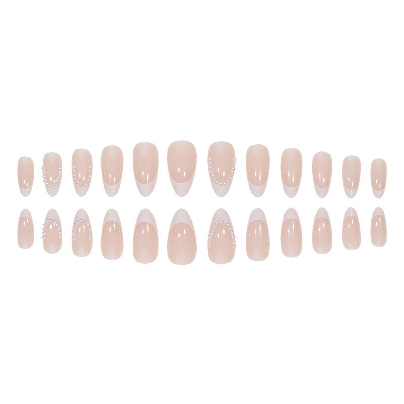 Artificial nail set with elegant tips and pearl decorations Bowlift