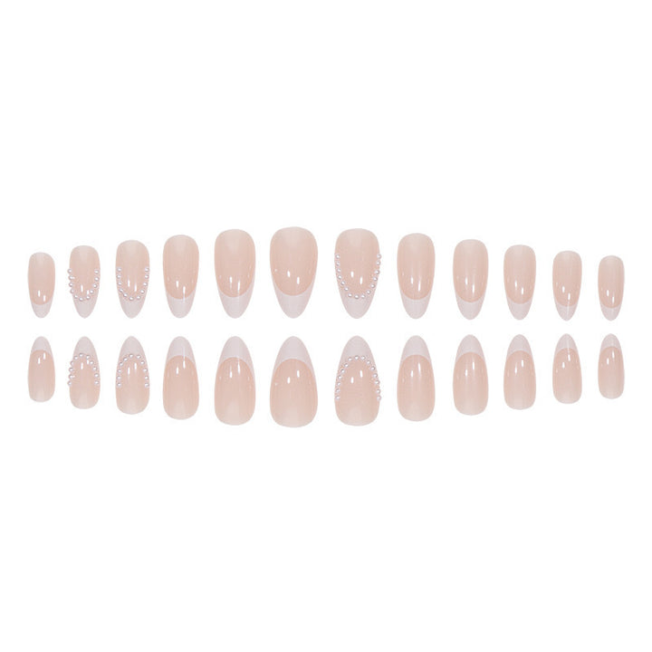 Artificial nail set with elegant tips and pearl decorations Bowlift