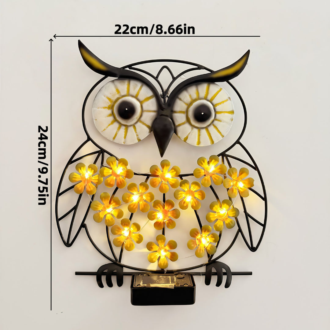 Decorative Metal Bee Wall Light With Integrated Fairy LED String And Solar Power Module Bowlift